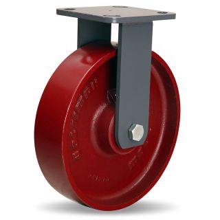 Hamilton Workhorse Caster   8Dia.X2W Metal Wheel   1500 Lb. Capacity A  3/4 Precision Tapered Roller Bearings   Rigid   Red