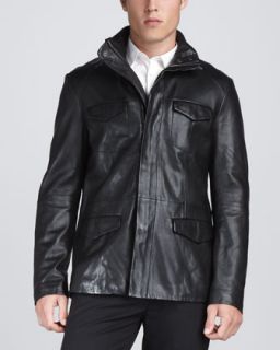 Leather Military Jacket   John Varvatos