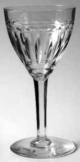 Val St Lambert Vas51 Water Goblet   Cut Vertival&Horizontal,Multisided Stem