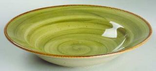 Thomson  Large Rim Soup Bowl, Fine China Dinnerware   Green/Brown Swirl Ba