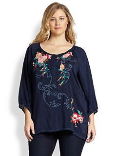 Johnny Was, Sizes 14 24 Mischa Blouse   Midnight