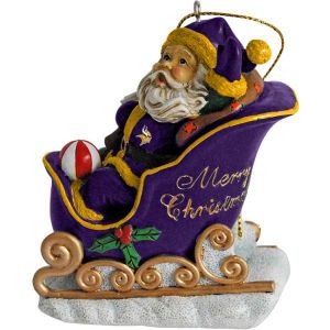 Minnesota Vikings Santa Sleigh Ornament