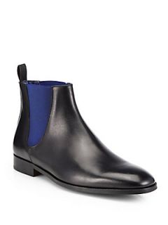 To Boot New York Brent Leather Chelsea Boots   Black