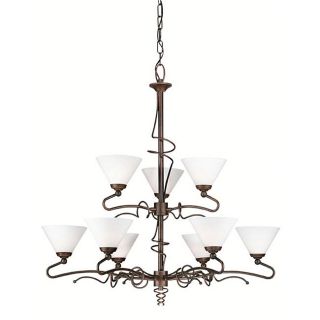 Twist 9 light Bronze Umber Chandelier