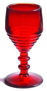 Paden City Penny Line Ruby Wine Glass   Stem #991, Ruby, Ring Design