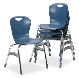 Virco Ergonomic Stack Chair, 18h Zuma Bucket Seat, Blueberry, Four/Carton VIR