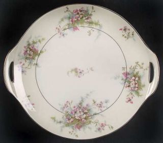 Haviland Apple Blossom (New York) Handled Cake Plate, Fine China Dinnerware   Ne