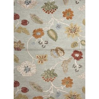 Hand tufted Transitional Floral Wool/ Silk Rug (2 X 3)