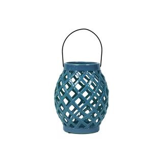 Turquoise Ceramic Lantern (TurquoiseMaterial CeramicQuantity One (1)Dimensions 9.75 inches high x 8.07 inches wide x 8.07 inches deep For decorative purposes only CeramicQuantity One (1)Dimensions 9.75 inches high x 8.07 inches wide x 8.07 inches dee