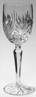 Crystal Clear Essex (Multisided Notched Stem) Wine Glass   Cut Criss Cross & Fan