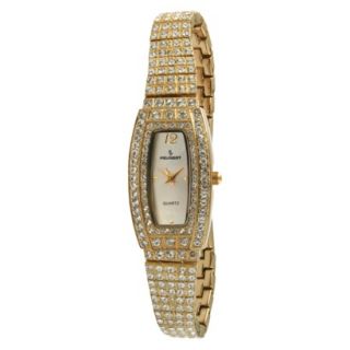 Peugeot Womens Crystal Encrusted Bracelet Watch   Gold