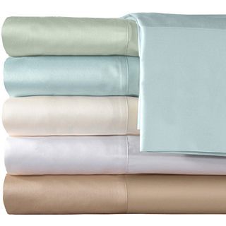 American Heritage 300tc Set of 2 Egyptian Cotton Sateen Solid Pillowcases, Blue