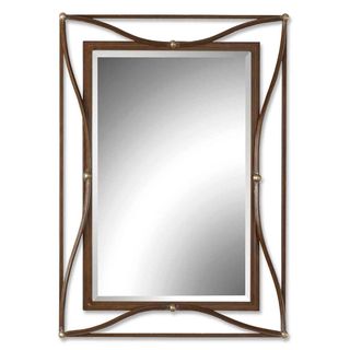 Thierry Double Scratched Bronze Framed Beveled Mirror