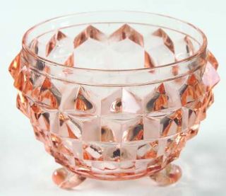Jeannette Cube Pink Powder Jar No Lid   Pink                Depression Glass