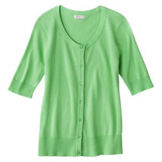 Merona Womens Short Sleeve Cardigan   Pristine Green   XS