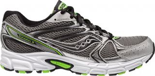 Mens Saucony Grid Cohesion 6   Grey/Silver/Slime Running Shoes