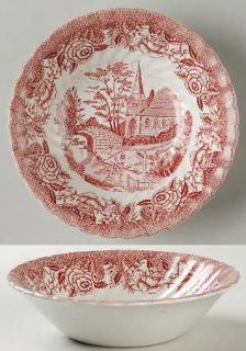 British Anchor English Country Scenes Red Coupe Cereal Bowl, Fine China Dinnerwa