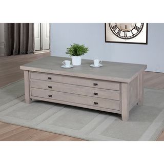 Navigator Dove Grey Coffee Table (WoodFinish Dove greyDrawer interior dimensions 3 inches high x 39.8 inches wide x 17 inches deepDimensions 17.5 inches high x 24 inches wide x 51 inches longAssembly Required. This product ships in two (2) boxes.)