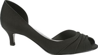 Womens Touch Ups Abby   Black Satin Low Heel Shoes