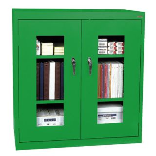 Sandusky Clear View Counter Height Storage Cabinet EA2V462442 Finish Green