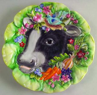 Fitz & Floyd Country Chic Canape Plate, Fine China Dinnerware   Animals, Vegetab