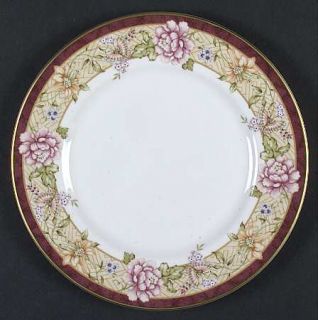 Royal Doulton Rosewood Accent Luncheon Plate, Fine China Dinnerware   Maroon, Ta