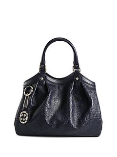 Sukey Guccissima Medium Top Handle Bag   Dark Blue