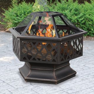 Blue Rhino Global Sourcing Inc UniFlame Hex Shaped Lattice Fire Pit Multicolor  