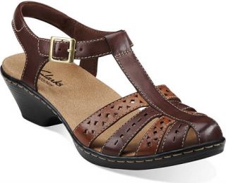 Womens Clarks Wendy Lily   Brown Multi Leather Sandals