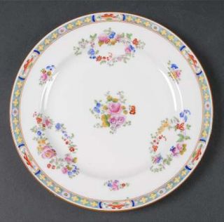 Minton B806 Luncheon Plate, Fine China Dinnerware   Floral Swags&Center, Yellow