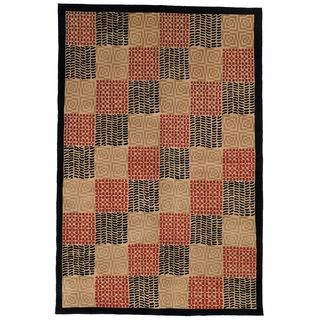 Safavieh Hand knotted Tibetan Black/ Rust Wool/ Silk Rug (10 X 14)
