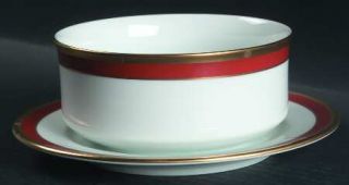 Christian Dior Dior Monogram Red Gravy Boat with Attached Underplate, Fine China