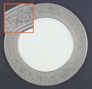 Mikasa Rosemont Dinner Plate, Fine China Dinnerware   Gold Scrolls On Green Rim