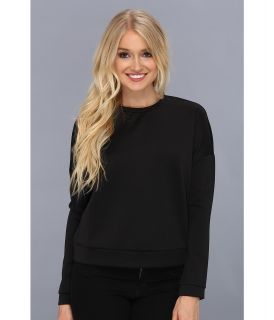 BCBGeneration Scuba Drop Shoulder Sweatshirt Womens Long Sleeve Pullover (Black)