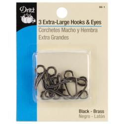 Extra large Hook and Eyes 3/pkg  Black