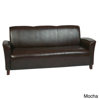 Office Star Products Breeze Eco Leather Sofa Chair With Cherry Finish On Legs