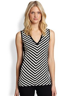  Collection Striped Sleeveless Sweater