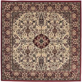 Everest Ardebil Ivory/ Red Rug (710 Square) (RedSecondary colors Black, faded olive, off white, puttyPattern FloralTip We recommend the use of a non skid pad to keep the rug in place on smooth surfaces.All rug sizes are approximate. Due to the differen