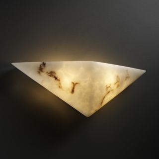 2 light Rectangular Faux Alabaster Ada Approved Wall Sconce