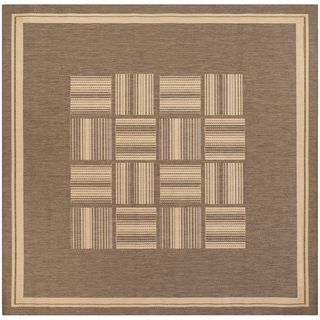 Recife Bistro Cocoa/ Natural Rug (86 X 86) (CocoaSecondary colors NaturalPattern GeometricTip We recommend the use of a non skid pad to keep the rug in place on smooth surfaces.All rug sizes are approximate. Due to the difference of monitor colors, som