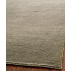 Loomed Knotted Himalayan Solid Grey Wool Rug (6 Square)