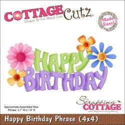 Cottagecutz Die 4x4 happy Birthday Phrase Made Easy