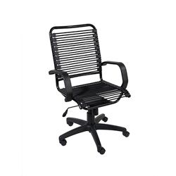 Graphite Black Bungie Cord/ Steel Office Chair (Graphite blackMaterials Powder epoxy coated steel frame/ bungie cordsFinish Graphite blackSeat Height 17.5 23 inches highAdjustable height 37.5 43 inches highPU caster wheelsPolypropylene arm restsDimens