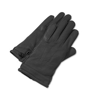 Deerskin and cashmere Gloves / Deerskin Gloves, Black, X Large