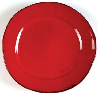 Tabularasa Rustic Red Dinner Plate, Fine China Dinnerware   Bright Red, Antiqued