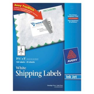 Avery 3 1/2 x 5 Trueblock Technology Shipping Labels   White (100 per Pack)