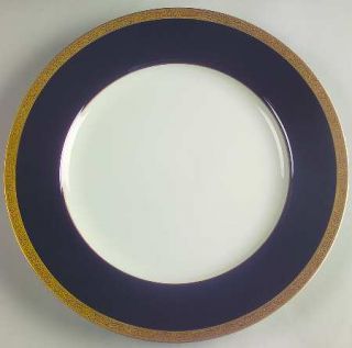 Mikasa Imperial Blue 12 Chop Plate/Round Platter, Fine China Dinnerware   Gold