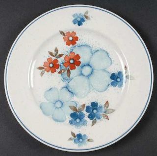 Noritake Glimmer Salad Plate, Fine China Dinnerware   Versatone I, Blue & Orange