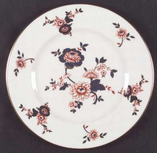 Coalport Khotar Dinner Plate, Fine China Dinnerware   Blue & Rust Flowers