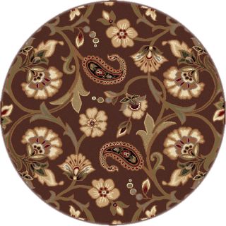 Rhythm 105328 Brown Transitional Area Rug (710 Round) (BrownSecondary Colors Green, beige, red, blueShape RoundTip We recommend the use of a non skid pad to keep the rug in place on smooth surfaces.All rug sizes are approximate. Due to the difference o